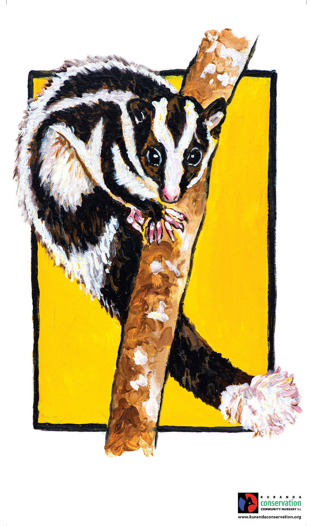 Bin sticker - Striped Possum